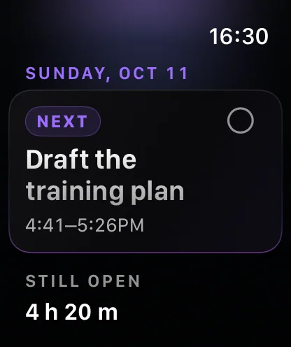 Reflect Planner on Apple Watch